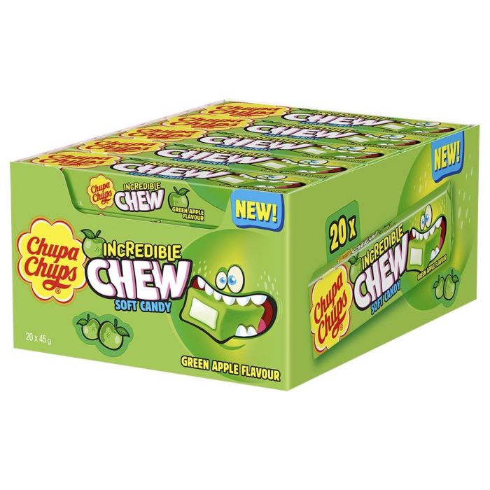 Chupa Chups Apple Incredible Chew Soft Candy 45g x 20