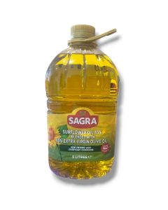 Wholesale Supplier Sagra Sunflower Oil 85% Blended With 15% Extra Virgin Olive Oil 5L