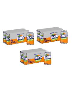 Wholesale Supplier Fanta Orange Zero Sugar 330ML x24