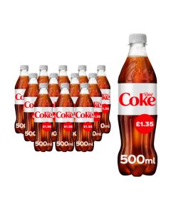 Diet Coke Bottle PMP 500ml x 12 Best Before 31/12/2024