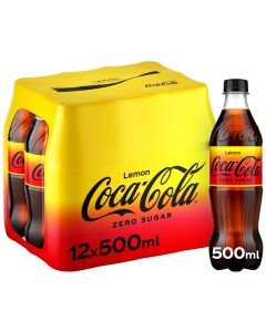 Coca Cola Lemon Zero Sugar 500ml x12 Best Before 31/12/2024