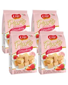 Gastone Lago Strawberry Flavoured Party Wafers 250g x 4