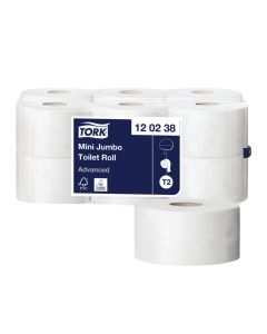 Wholesale Supplier Tork Mini Jumbo Toilet Roll Advanced 2-Ply 12 x 850 Sheets