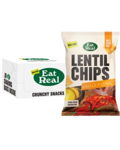 Eat Real Lentil Chilli & Lemon Crisps 113g x 10