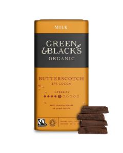 Wholesale Supplier Green & Black's Organic Butterscotch Milk Chocolate Bar 90g x 15