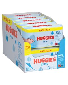 Huggies Pure Maxi Pack 720 Baby Cleansing Wipes - Pack of 10 x 72