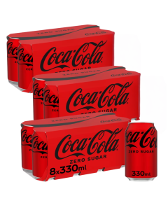 Coca-Cola Zero Sugar (3x8pk) Best Before 31/12/2024