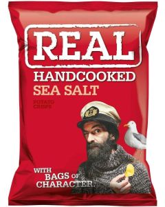 Real Hand Cooked Sea Salt Potato Crisps 35g x 24 Best Before 16/11/2024