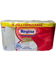 Wholesale Supplier Regina Thirst Pockets 3-Ply Kitchen Towel - Pack of 8