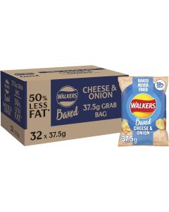 Wholesale Supplier Walkers Baked Cheese & Onion Crisps 37.5g x32 Best Before 28/09/2024