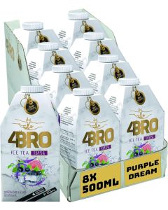 Wholesale Supplier 4BRO Ice Tea Purple Dream 500mlx8 Best Before 25/05/2024