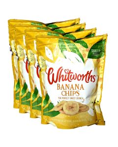 Whitworths Banana Chips 4 Pcs X 175g Naturally Sweet and Crunchy Premium Quality Healthier Snack Option - Best Before OCT 2024