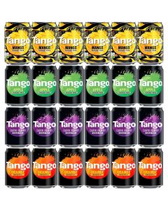 Wholesale Supplier Tango Mix Case: x6 Mango, x6 Dark Berry, x6 Tango Orange, x6 Apple 330ML x 24