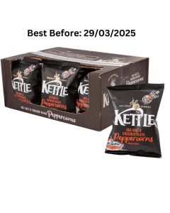 Kettle Sea Salt and Crushed Peppercorns Potato Chips 40g x 18 Best Before 29/03/2025