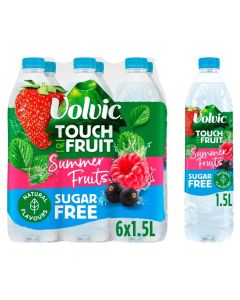 Volvic Touch Of Summer Fruits Sugar Free Water 1.5L x 6