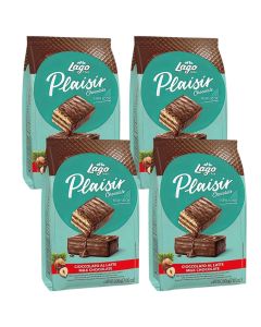 Gastone Lago Plaisir Milk Chocolate Coated Wafers Filled With Hazelnut Cream 200g x 4