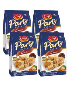 Gastone Lago Cacao Flavoured Party Wafers 250g x 4